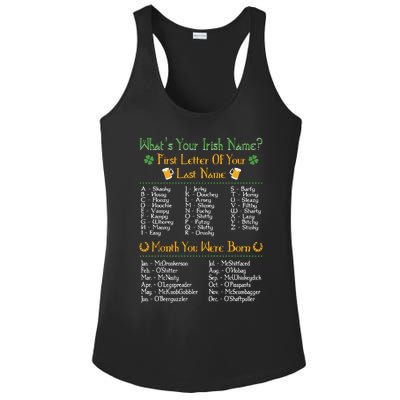 What's Your Irish Name Funny St Patrick's Day Drinking Day Ladies PosiCharge Competitor Racerback Tank