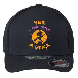 Witch Yes I Can Drive A Stick For Halloween Party Costume Flexfit Unipanel Trucker Cap