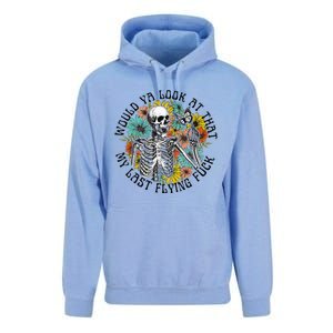 Would Ya Look At That My Last Flying Fuck Skeleton Plant Unisex Surf Hoodie