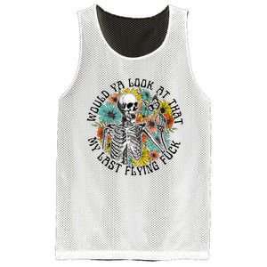 Would Ya Look At That My Last Flying Fuck Skeleton Plant Mesh Reversible Basketball Jersey Tank