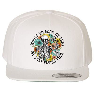 Would Ya Look At That My Last Flying Fuck Skeleton Plant Wool Snapback Cap