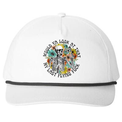 Would Ya Look At That My Last Flying Fuck Skeleton Plant Snapback Five-Panel Rope Hat