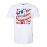 Women You Look Like 4th Of July Hot Dog Wiener Gift Softstyle CVC T-Shirt