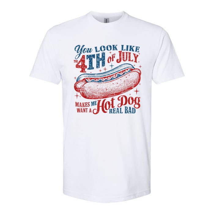 Women You Look Like 4th Of July Hot Dog Wiener Gift Softstyle CVC T-Shirt