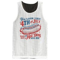 Women You Look Like 4th Of July Hot Dog Wiener Gift Mesh Reversible Basketball Jersey Tank