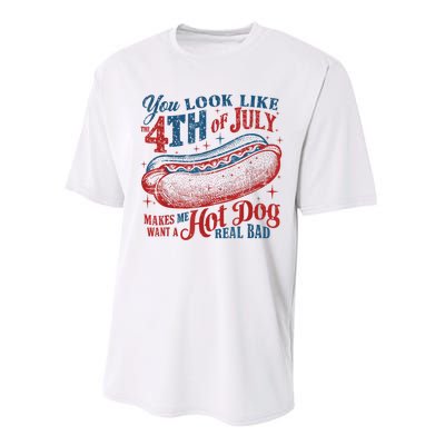 Women You Look Like 4th Of July Hot Dog Wiener Gift Performance Sprint T-Shirt