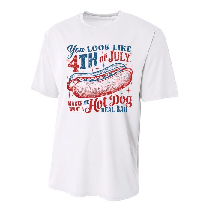 Women You Look Like 4th Of July Hot Dog Wiener Gift Performance Sprint T-Shirt