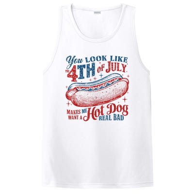 Women You Look Like 4th Of July Hot Dog Wiener Gift PosiCharge Competitor Tank