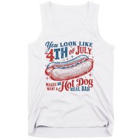 Women You Look Like 4th Of July Hot Dog Wiener Gift Tank Top