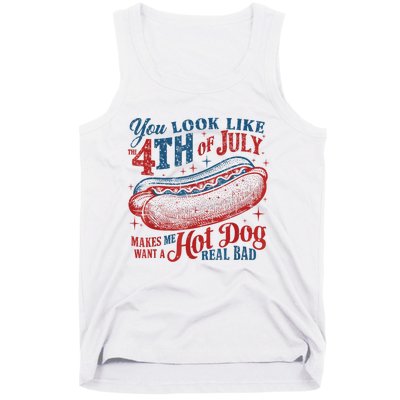 Women You Look Like 4th Of July Hot Dog Wiener Gift Tank Top