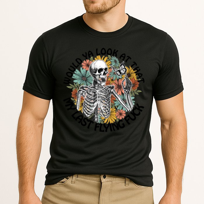 Would Ya Look At That My Last Flying Fuck Skeleton Halloween Gift Cooling Performance Crew T-Shirt