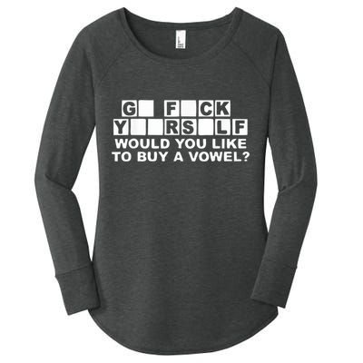 Would You Like To Buy A Vowel Dirty Joke Grown Up Humor Women's Perfect Tri Tunic Long Sleeve Shirt