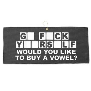 Would You Like To Buy A Vowel Dirty Joke Grown Up Humor Large Microfiber Waffle Golf Towel