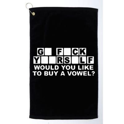 Would You Like To Buy A Vowel Dirty Joke Grown Up Humor Golf Towel