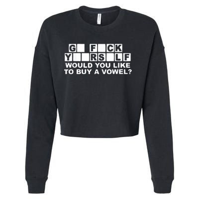 Would You Like To Buy A Vowel Dirty Joke Grown Up Humor Cropped Pullover Crew