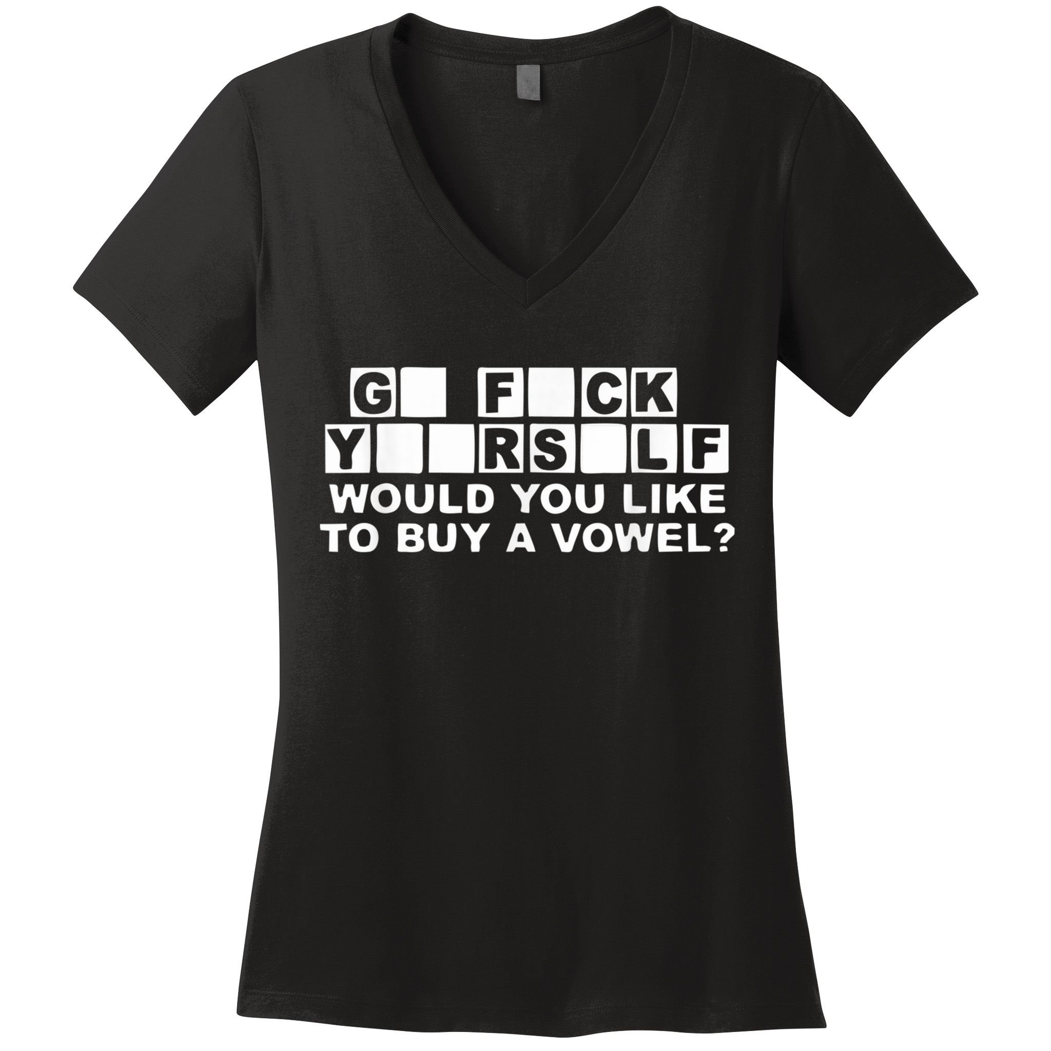 Would You Like To Buy A Vowel Dirty Joke Grown Up Humor Women's V-Neck T-Shirt