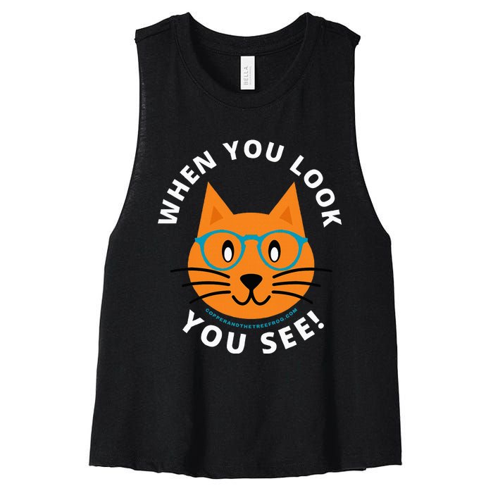 When You Look You See! Women's Racerback Cropped Tank