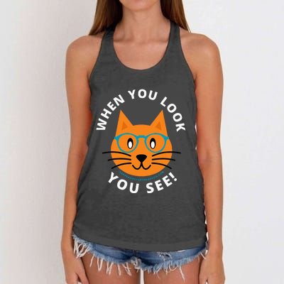 When You Look You See! Women's Knotted Racerback Tank