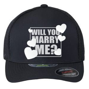 Will You Marry Me Cute Gift Cute Wedding Marriage Proposal Cute Gift Hearts Gift Flexfit Unipanel Trucker Cap