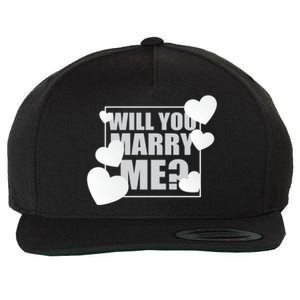 Will You Marry Me Cute Gift Cute Wedding Marriage Proposal Cute Gift Hearts Gift Wool Snapback Cap