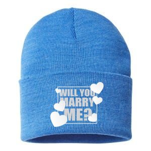 Will You Marry Me Cute Gift Cute Wedding Marriage Proposal Cute Gift Hearts Gift Sustainable Knit Beanie