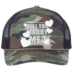 Will You Marry Me Cute Gift Cute Wedding Marriage Proposal Cute Gift Hearts Gift Retro Rope Trucker Hat Cap