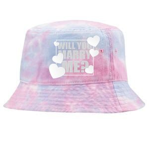 Will You Marry Me Cute Gift Cute Wedding Marriage Proposal Cute Gift Hearts Gift Tie-Dyed Bucket Hat