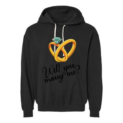 Will You Marry Me Gift Garment-Dyed Fleece Hoodie