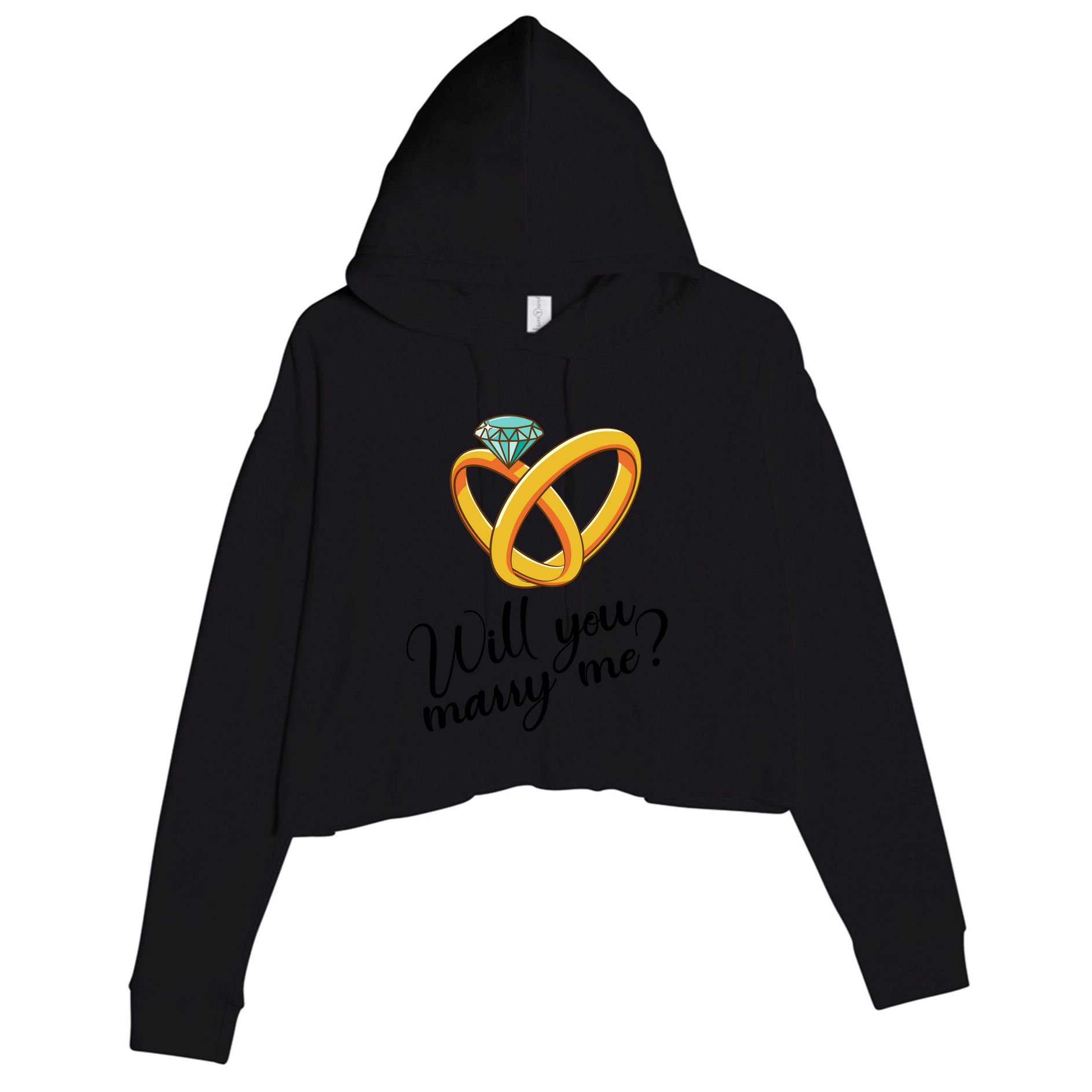 Will You Marry Me Gift Crop Fleece Hoodie