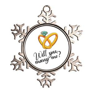 Will You Marry Me Gift Metallic Star Ornament