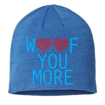 Woof You More Paw Print Hearts Gift Sustainable Beanie