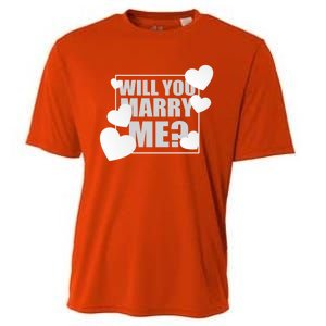 Will You Marry Me Great Gift Cute Wedding Marriage Proposal Great Gift Hearts Gi Cooling Performance Crew T-Shirt