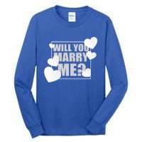 Will You Marry Me Great Gift Cute Wedding Marriage Proposal Great Gift Hearts Gi Tall Long Sleeve T-Shirt