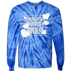 Will You Marry Me Great Gift Cute Wedding Marriage Proposal Great Gift Hearts Gi Tie-Dye Long Sleeve Shirt