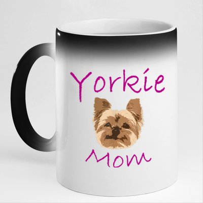 Wo Yorkie Mom Proud Yorkshire Terrier Mama Mom 11oz Black Color Changing Mug