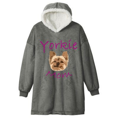 Wo Yorkie Mom Proud Yorkshire Terrier Mama Mom Hooded Wearable Blanket