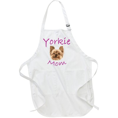 Wo Yorkie Mom Proud Yorkshire Terrier Mama Mom Full-Length Apron With Pockets