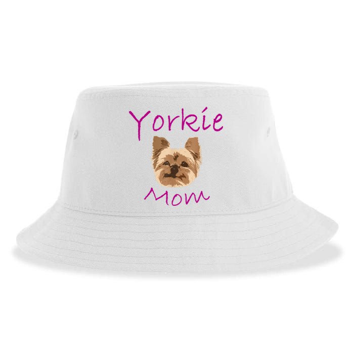 Wo Yorkie Mom Proud Yorkshire Terrier Mama Mom Sustainable Bucket Hat