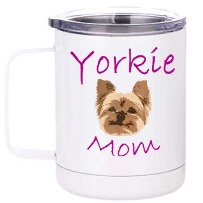 Wo Yorkie Mom Proud Yorkshire Terrier Mama Mom 12 oz Stainless Steel Tumbler Cup