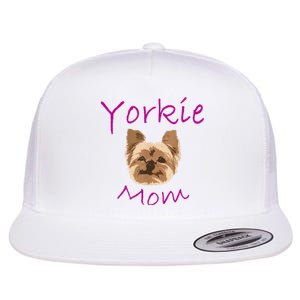 Wo Yorkie Mom Proud Yorkshire Terrier Mama Mom Flat Bill Trucker Hat