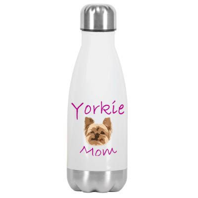 Wo Yorkie Mom Proud Yorkshire Terrier Mama Mom Stainless Steel Insulated Water Bottle