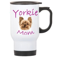 Wo Yorkie Mom Proud Yorkshire Terrier Mama Mom Stainless Steel Travel Mug