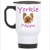 Wo Yorkie Mom Proud Yorkshire Terrier Mama Mom Stainless Steel Travel Mug