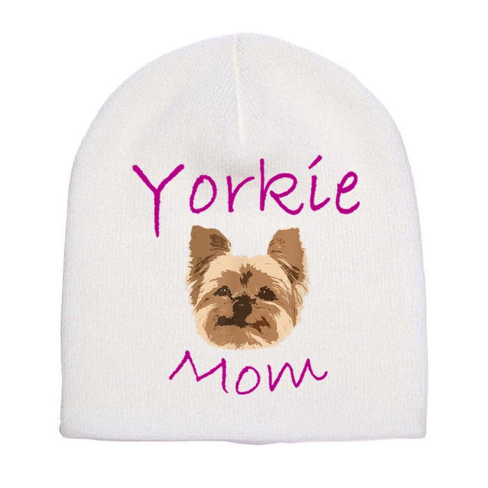 Wo Yorkie Mom Proud Yorkshire Terrier Mama Mom Short Acrylic Beanie