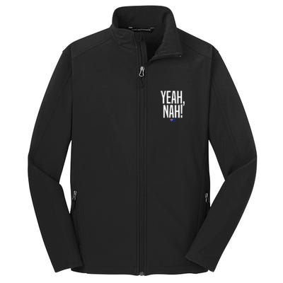 Wo Yeah Nah Australia Aussie Australian Slang V-Neck Core Soft Shell Jacket