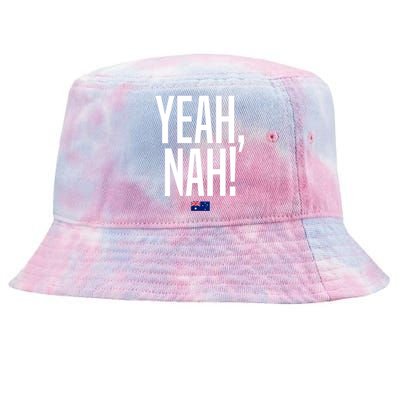 Wo Yeah Nah Australia Aussie Australian Slang V-Neck Tie-Dyed Bucket Hat