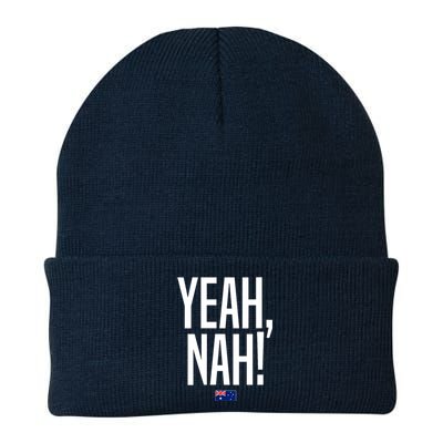 Wo Yeah Nah Australia Aussie Australian Slang V-Neck Knit Cap Winter Beanie