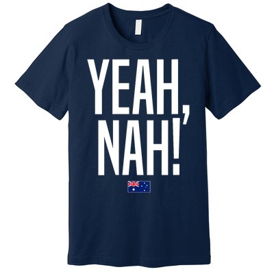 Wo Yeah Nah Australia Aussie Australian Slang V-Neck Premium T-Shirt