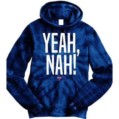 Wo Yeah Nah Australia Aussie Australian Slang V-Neck Tie Dye Hoodie