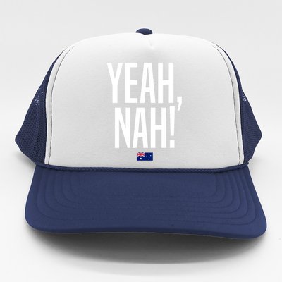 Wo Yeah Nah Australia Aussie Australian Slang V-Neck Trucker Hat